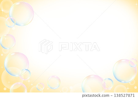 黃色肥皂泡背景 138527871