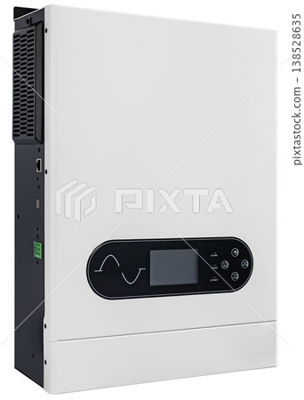 Inverter for alternative energy at home with battery backup, on a white background with a drop-back Inverter for alternative energy at home with battery backup, on a white background with a drop-back 138528635
