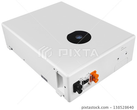 Battery for solar panels and a home off-grid system, on a white background with a cut-out Battery for solar panels and a home off-grid system, on a white background with a cut-out 138528640