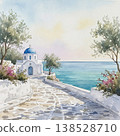 The Mediterranean Sea and a church 138528710