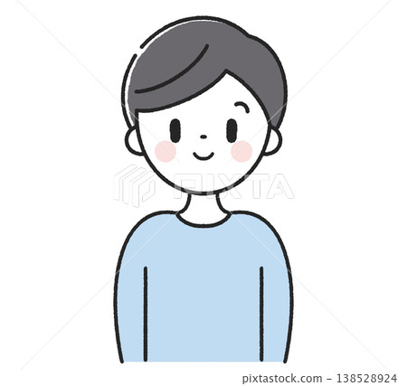 Smiling man, front view, icon Smiling man, front view, icon 138528924