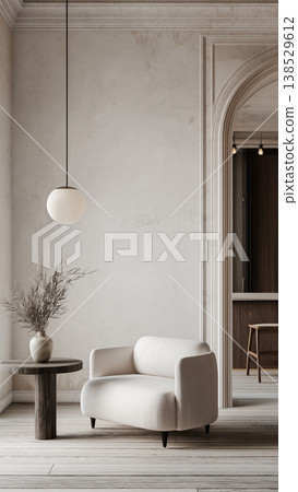 Minimalist rooms in luxury villas 138529612