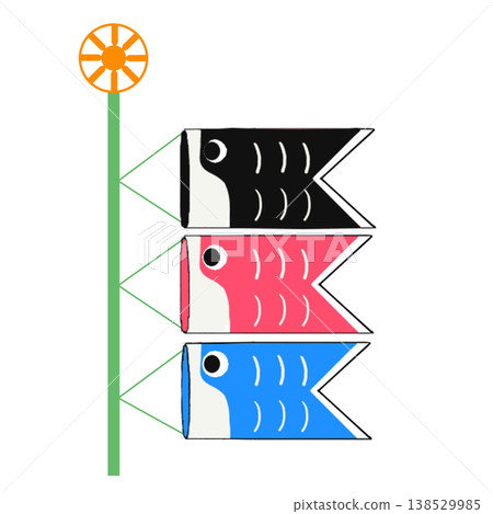 鯉魚旗可愛插畫 138529985