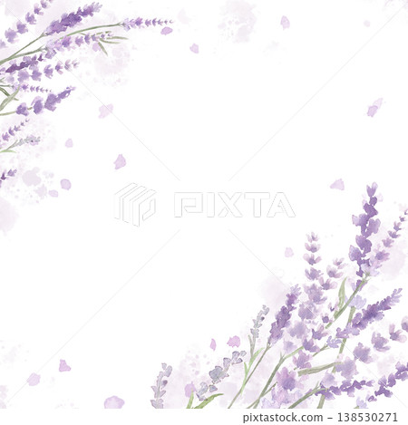 水彩薰衣草畫框 138530271