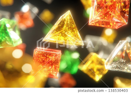 Dynamic AI Growth Concept Visualized with Layered Geometric Shapes and Colors 138530403