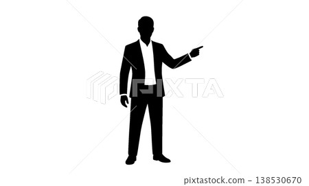 Silhouette of a man pointing his finger Silhouette of a man pointing his finger 138530670