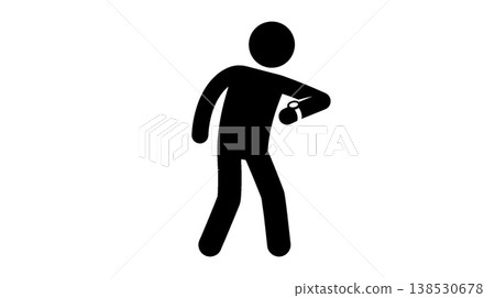 Silhouette icon of a person checking their watch Silhouette icon of a person checking their watch 138530678
