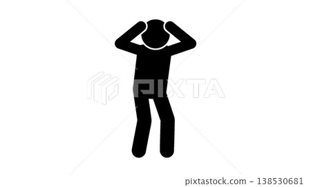 Icon of a person holding their head in their hands Icon of a person holding their head in their hands 138530681