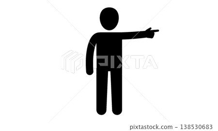 pictogram of a person pointing to the right pictogram of a person pointing to the right 138530683