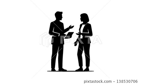 商務討論的剪影 商務討論的剪影 138530706