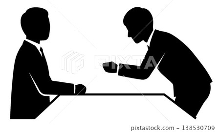 商業談判的剪影插圖 商業談判的剪影插圖 138530709