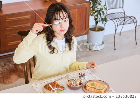 A young woman's lifestyle enjoying a healthy breakfast A young woman's lifestyle enjoying a healthy breakfast 138530822