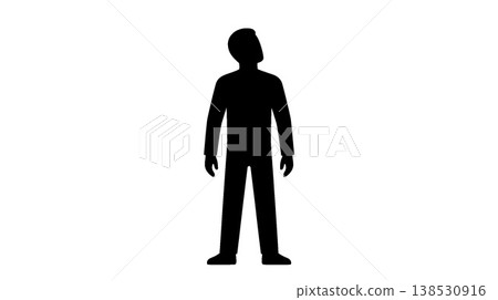 一個男人仰望的剪影 一個男人仰望的剪影 138530916