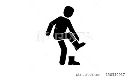 Silhouette of a person wearing boots 138530937