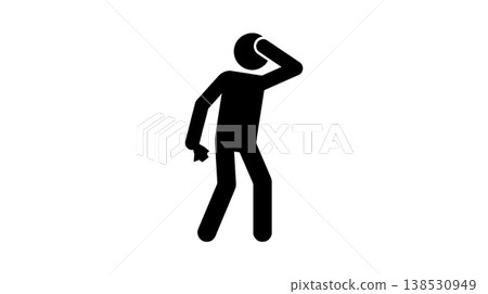 Pictogram of scratching one's head 138530949