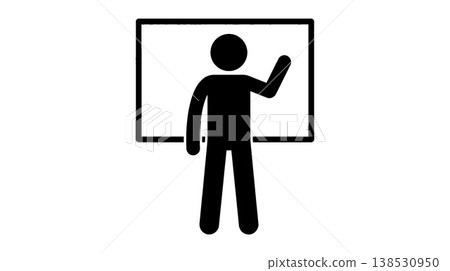 Icon of a person teaching on a whiteboard Icon of a person teaching on a whiteboard 138530950