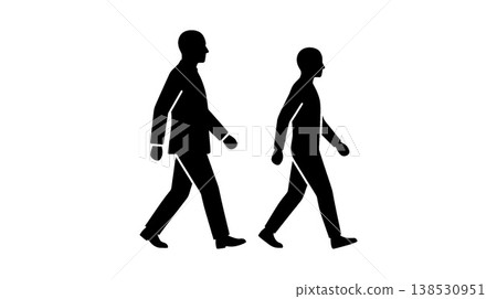 兩個男人的身影在行走 兩個男人的身影在行走 138530951