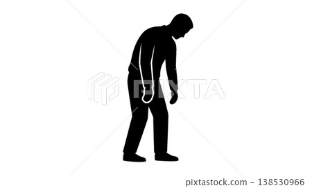 一個低頭的男人的剪影(可能是正在輸液) 一個低頭的男人的剪影(可能是正在輸液) 138530966