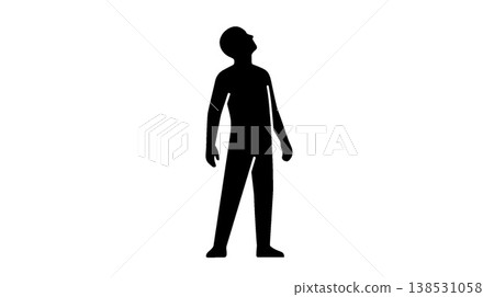 Silhouette of a person looking up Silhouette of a person looking up 138531058
