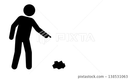 簡筆畫小人指著垃圾 138531063
