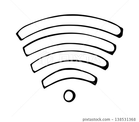 Wifi signal doodle icon wireless internet connection symbol hand drawn illustration Wifi signal doodle icon wireless internet connection symbol hand drawn illustration 138531368