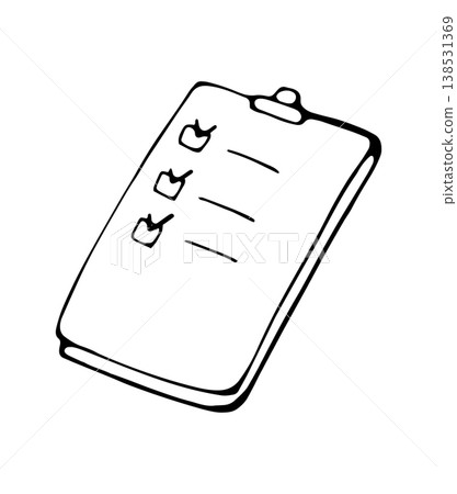 Checklist clipboard doodle icon task list planning hand drawn illustration Checklist clipboard doodle icon task list planning hand drawn illustration 138531369