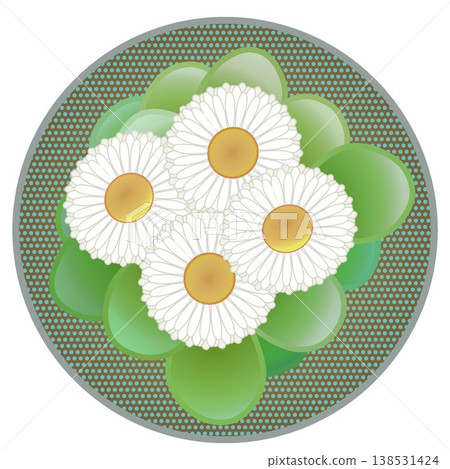 Daisy illustration with a circular background Daisy illustration with a circular background 138531424