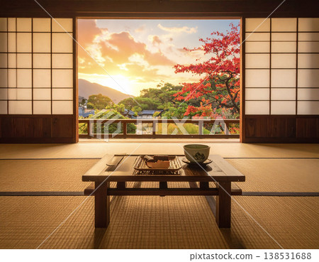 A culinary experience that embodies Japanese aesthetics. Promotional material for high-end Japanese cuisine aimed at inbound tourists. 138531688