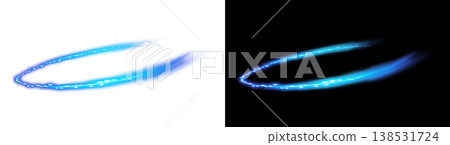 Blue light ring effect on transparent and black backgrounds Blue light ring effect on transparent and black backgrounds 138531724