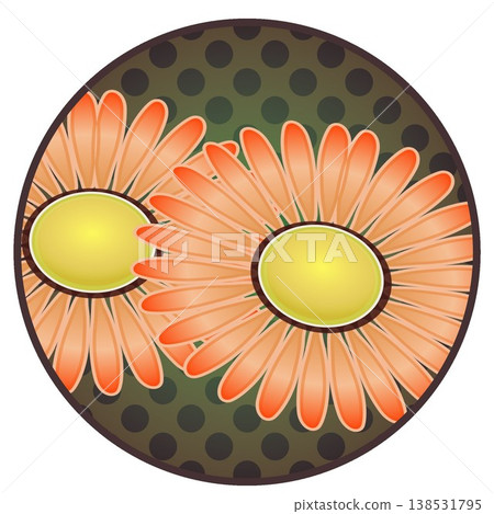 Daisy illustration with a circular background Daisy illustration with a circular background 138531795