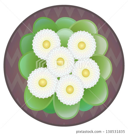 雛菊插圖,圓形背景 雛菊插圖,圓形背景 138531835