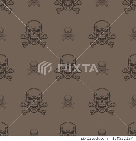 Vector pattern tribal skull and crossbones logo Vector pattern tribal skull and crossbones logo 138532157