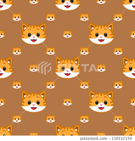 Vector seamless pattern of a cat 138532159