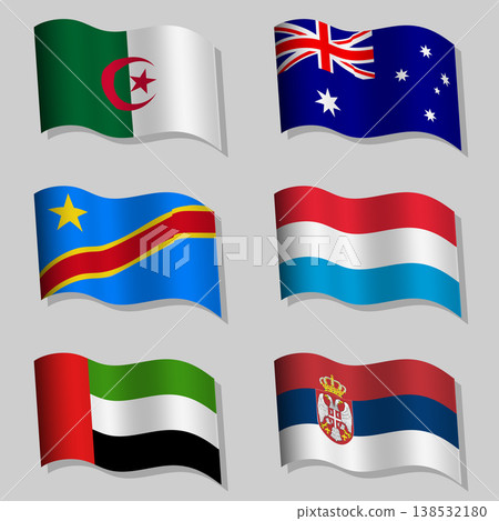 Large set of wavy flags of the world Large set of wavy flags of the world 138532180