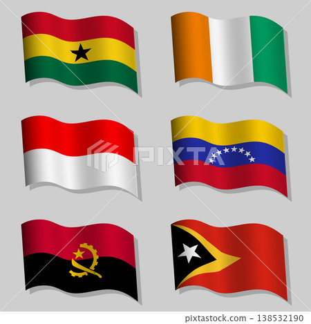 Vector abstract set of wavy flags Vector abstract set of wavy flags 138532190