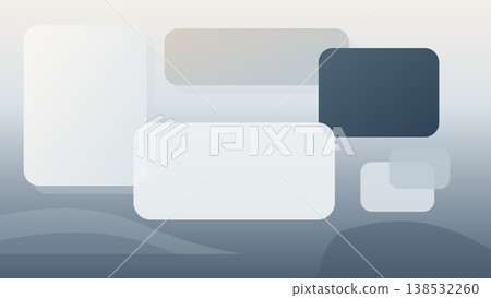 Minimal geometric UI background with large rounded panels soft gradients and clean layered composition for modern digital interface and presentation design 138532260