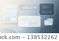 Minimal abstract UI background with floating rounded cards soft gradients and modern interface layout for clean digital design and presentation use 138532262