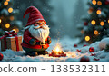 decorative christmas gnome in festive winter environment, generative ai 138532311