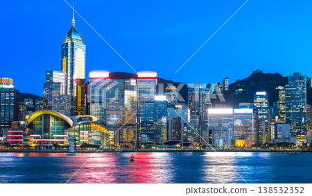 Hong Kong Victoria Harbor night view 138532352