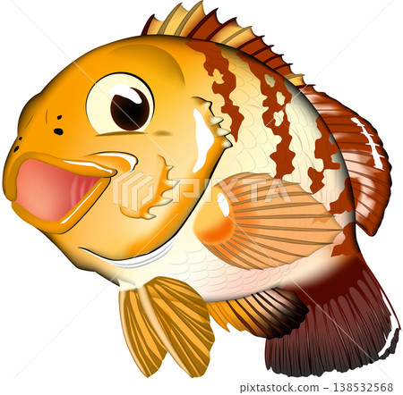 Cute fish illustration: Rockfish 138532568