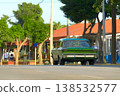 Cuban street scene with traditional old American 138532577
