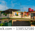 Clothes drying in the sun on terrace. Everyday 138532580
