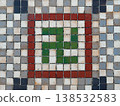 Swastika symbol in ancient mosaic decoration 138532583