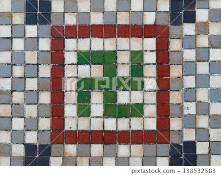 Swastika symbol in ancient mosaic decoration 138532583