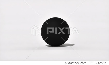 Black sphere on a white background Black sphere on a white background 138532594