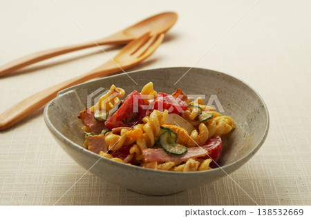 Colorful Macaroni Salad (Fusilli) 138532669
