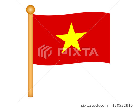 Illustration material of the Vietnamese flag 6 Illustration material of the Vietnamese flag 6 138532916