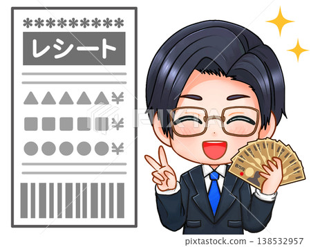 Illustration of a receipt and a certified public accountant Illustration of a receipt and a certified public accountant 138532957