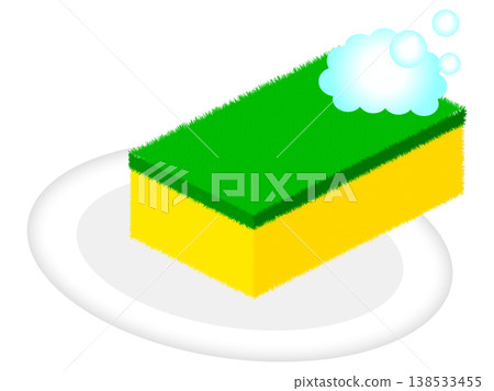 Illustration of a dishwashing sponge (3) 138533455