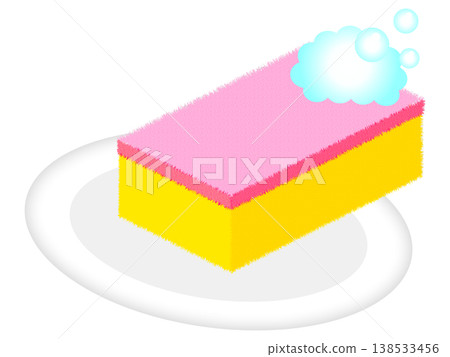 Illustration of a dishwashing sponge (4) Illustration of a dishwashing sponge (4) 138533456